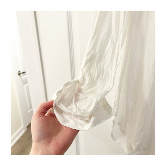 Aritzia Babaton Julien Shirt Blouse Top Rolled Sleeve White Neutral Size XS - Picture 4 of 10